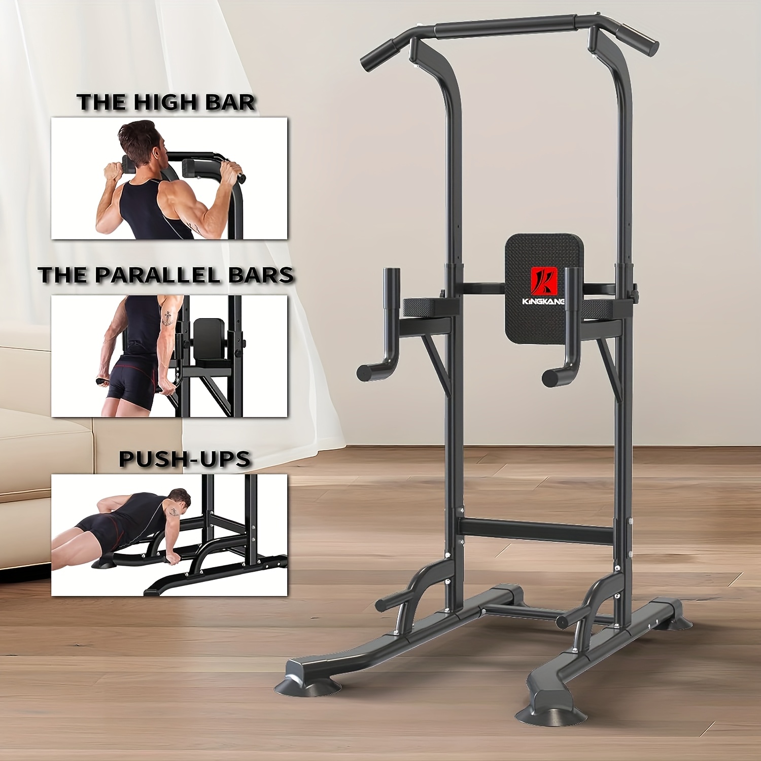 Pull Up Bar Tower - Djustable Height Power Tower Dip Station,