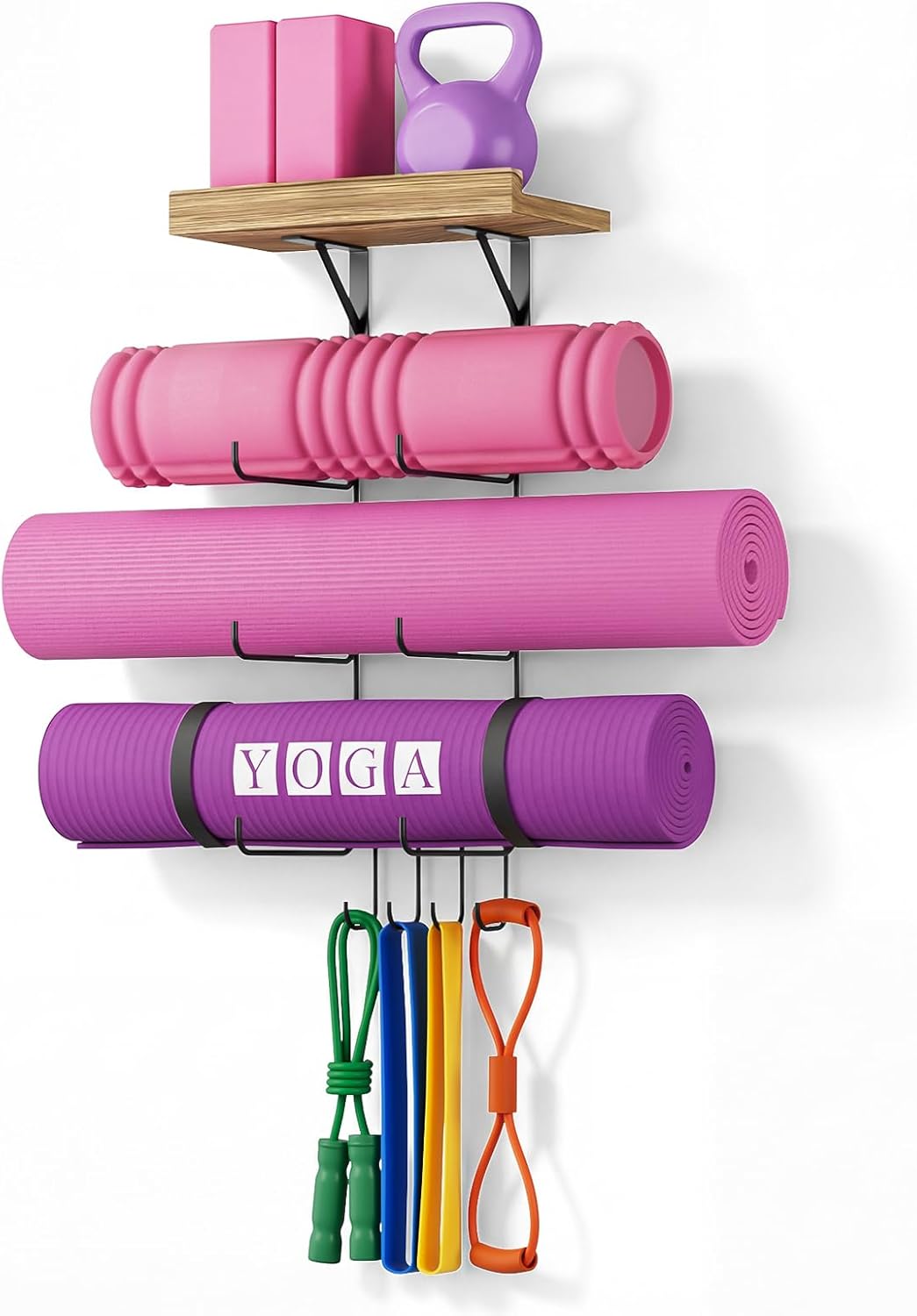 Home Gym Yoga Storage - Wall Mount Yoga Mat Holder with