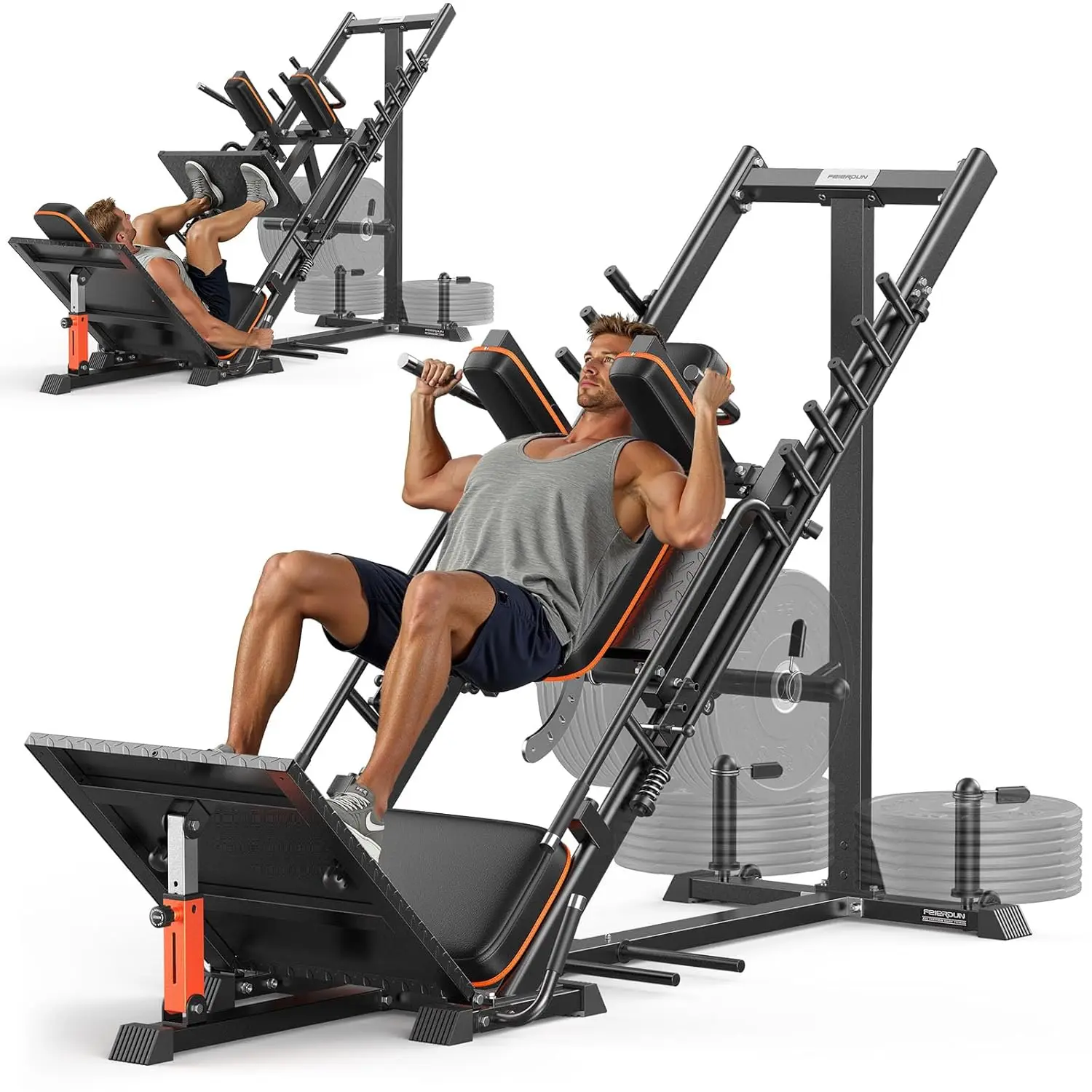 Pulley Home Gym - 3‑in‑1 Leg Press Hack Squat Machine