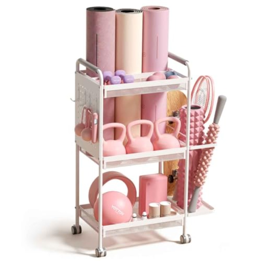 Home Gym Yoga Storage - 3-Tier Gym Storage Rack for Home
