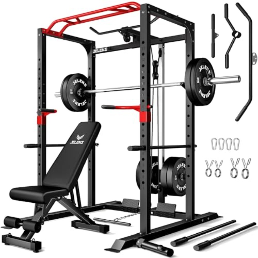 Pulley Home Gym - Home gym power cage: steel, black,