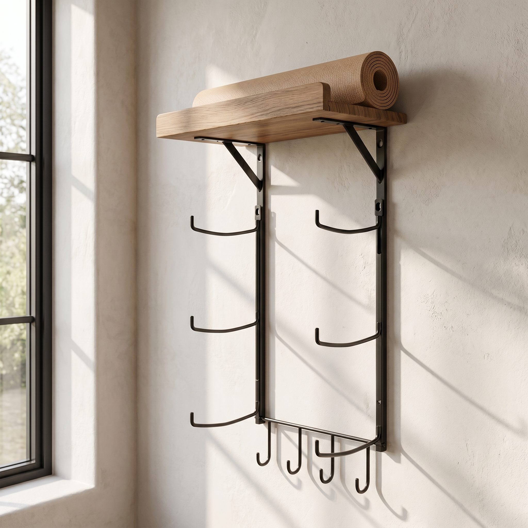 Home Gym Yoga Storage - Yoga Mat Wall Rack Metal Storage