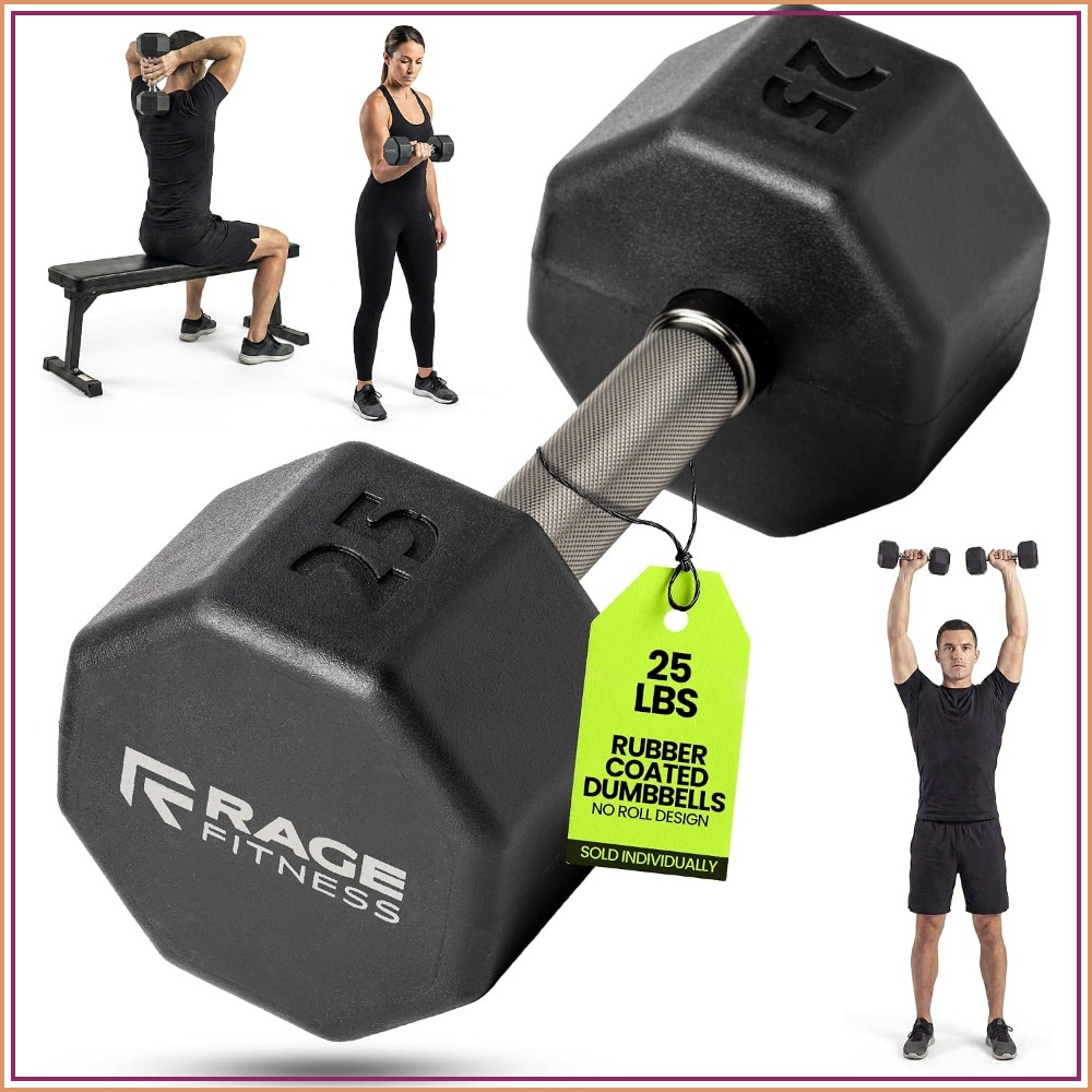 Home Gym Gym - Rubber Coated Dumbbells - No Roll