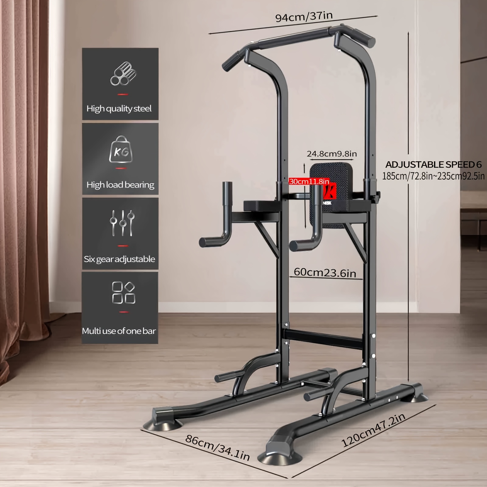 Djustable Height Power Tower D - Pull Up Bar Tower 评论和价格