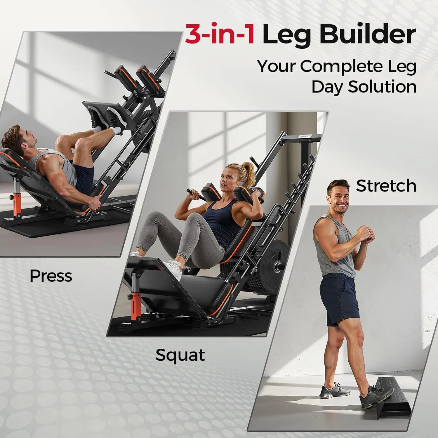 3‑in‑1 Leg Press Hack Squat Ma - Pulley Home Gym 评论和价格