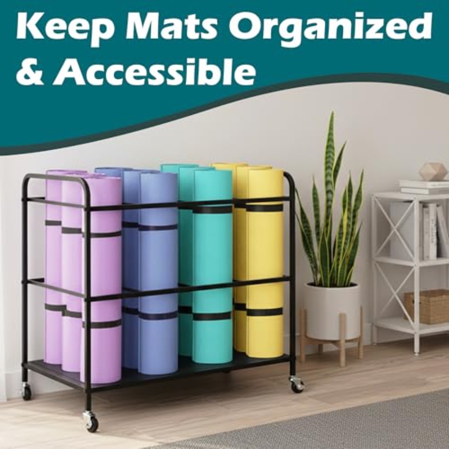 Yoga Mat Rack Storage Basket w - Home Gym Yoga Storage 评论和价格