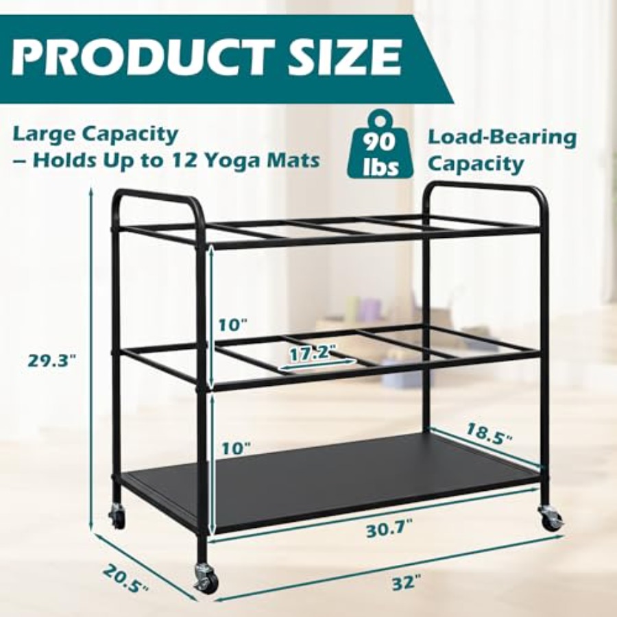 Yoga Mat Rack Storage Basket w - Home Gym Yoga Storage 评论和价格