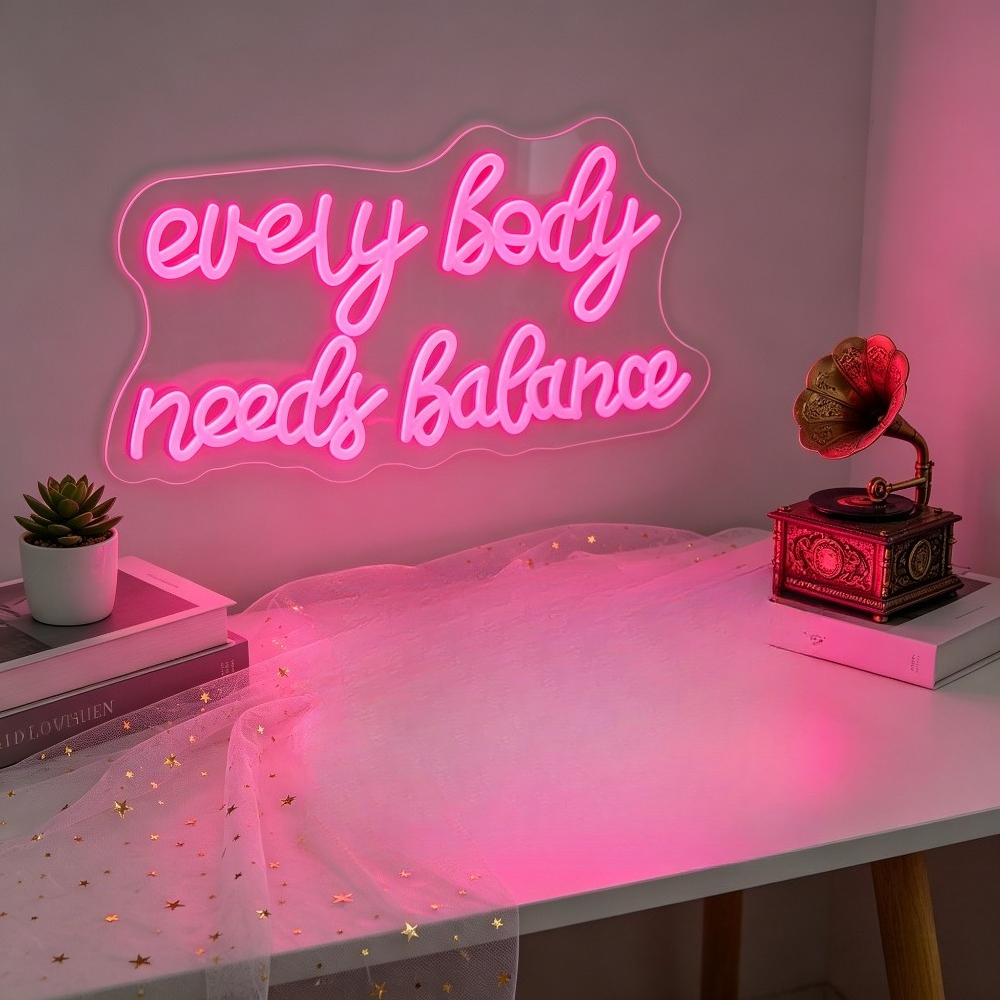 Neon Sign Everybody Needs Bala - Home Gym Yoga Studio 评论和价格