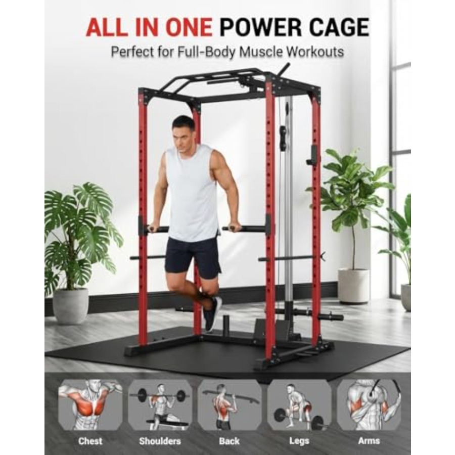All-in-1 Power Cage with Pulle - Pulley Home Gym 评论和价格