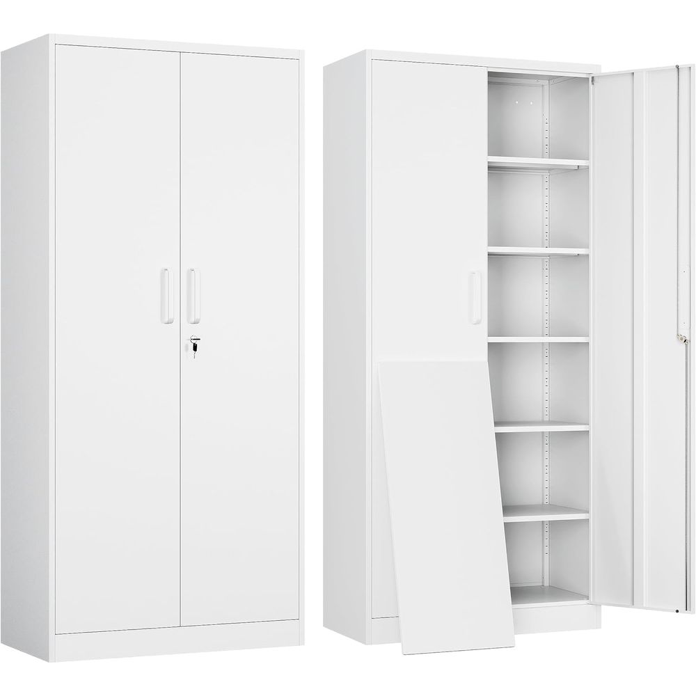 71 White Steel Lockable Garage - Home Gym Tools 评论和价格