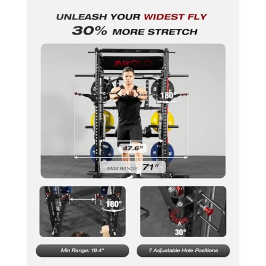 Home gym Smith machine: steel, - Pulley Home Gym 评论和价格