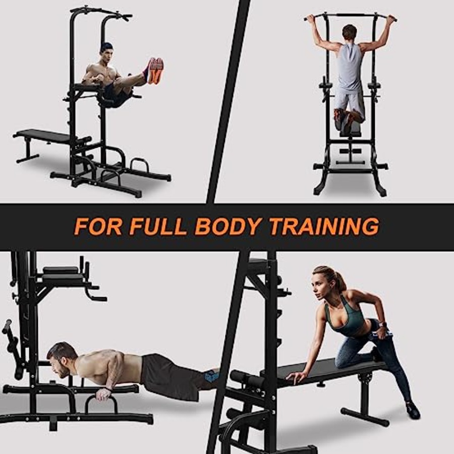 Power Tower with Weight Bench  - Pull Up Bar Tower 评论和价格
