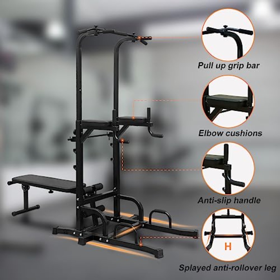 Power Tower with Weight Bench  - Pull Up Bar Tower 评论和价格