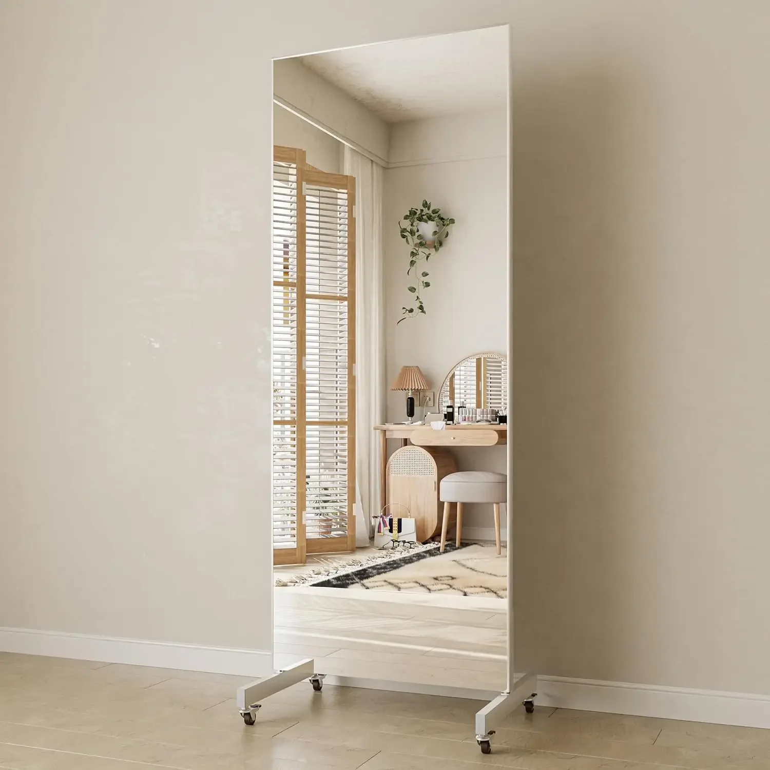 Rolling Floor Mirror With Whee - Home Gym Yoga Studio 评论和价格
