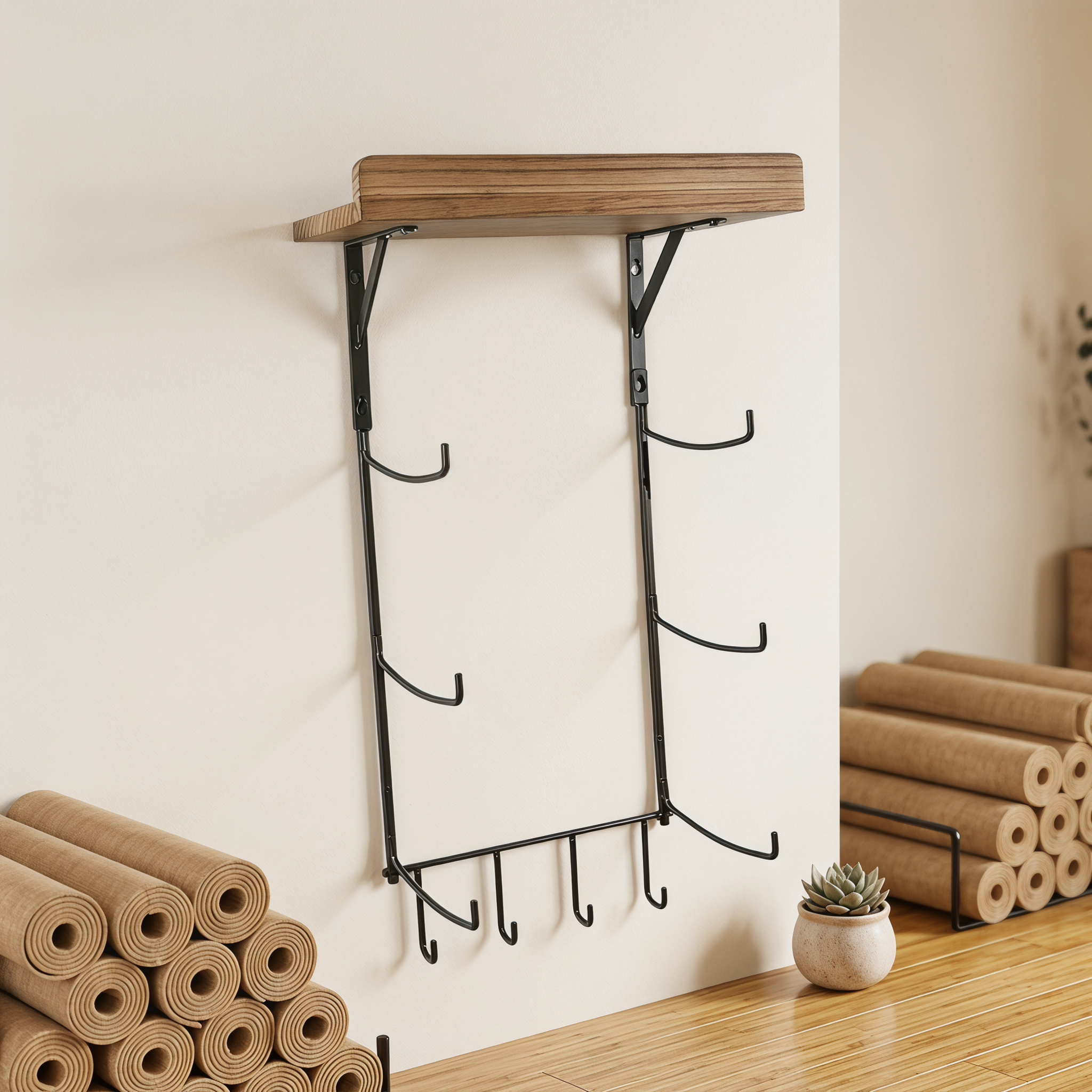 Yoga Mat Wall Rack Metal Stora - Home Gym Yoga Storage 评论和价格