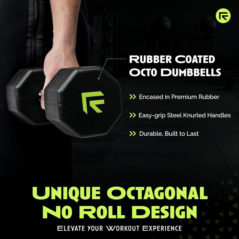 Rubber Coated Dumbbells - No R - Home Gym Gym 评论和价格